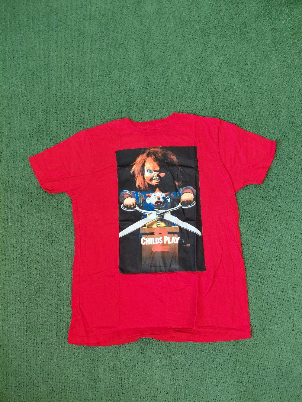 Child's Play 2 Chucky Movie Horror Scary Red T Shirt Sz XL